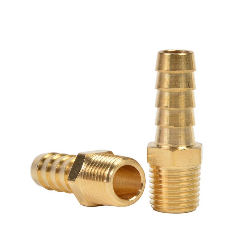 Sanpaint 2 Pack Brass Hose Fitting, Adapter, 3/8" Barb x 1/4" NPT Male Pipe - Image 4
